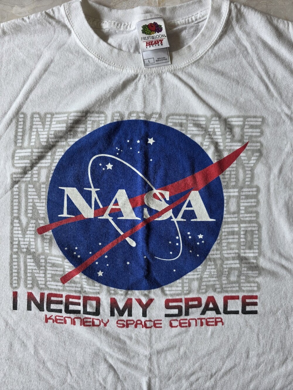 Vtg NASA Kennedy Space Center Graphic TShirt L Fruit of the Loom Cotton Science